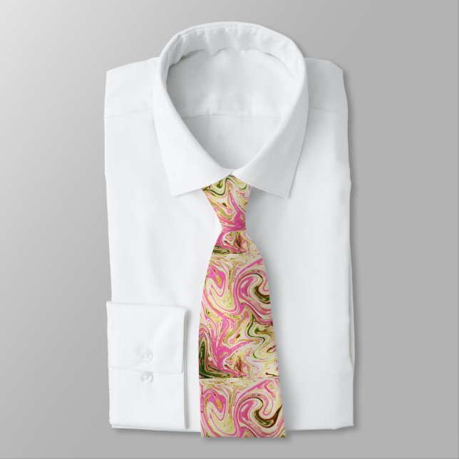 pink, gold, rose, white, art, elegant, pattern, sh tie (Tied)