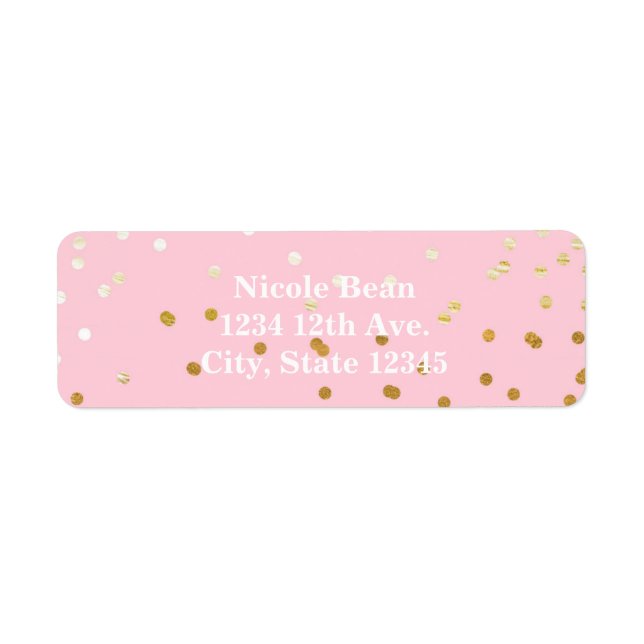 Pink & Gold Shiny Confetti Dots Chic Modern (Front)