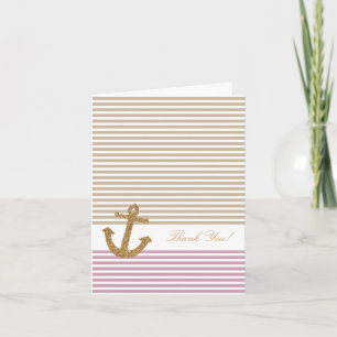 Pink Gold Stripes Parties scintillant Ancre merci