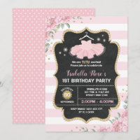 Pink & Gold Tutu Ballerina Birthday Party Invite