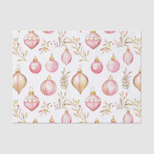 Pink Gold Vintage Christmas Ornaments  Tissue Paper