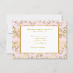 PINK GOLD VINTAGE VICTORIAN ALL OCCASION RSVP CARD