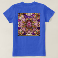 Pink, Gold & Violet Stained Glass Red T-Shirt