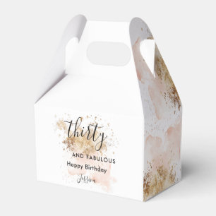 Pink Gold Watercolor 30 And Fabulous 30th Birthday Favor Box