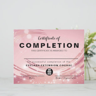  Pink Gold Watercolor  Certificate of Completion