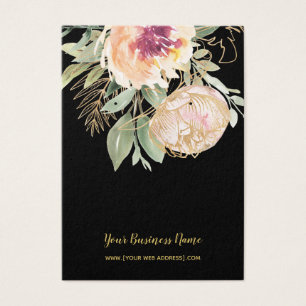 Pink Gold Watercolor Flowers Custom Earring Card
