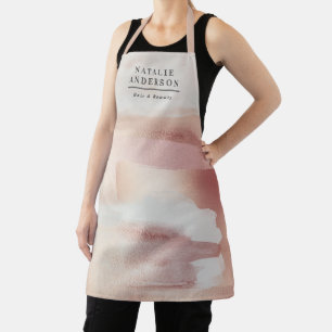 Pink Gold  Watercolor Girly Custom Branding Apron