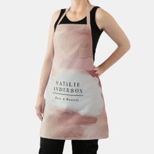 Pink Gold  Watercolor Girly Custom Branding Apron