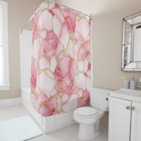 Pink Gold Watercolor Sea Glass Mosaic Pattern