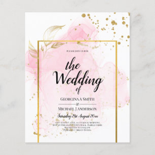 PINK GOLD WEDDING Alcohol Ink Abstract Flyer