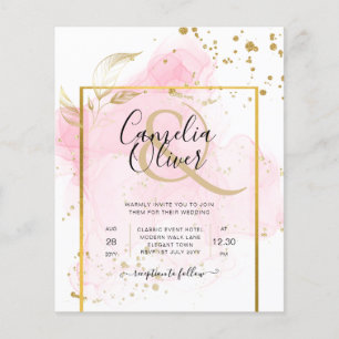 PINK GOLD WEDDING Alcohol Ink Abstract Flyer