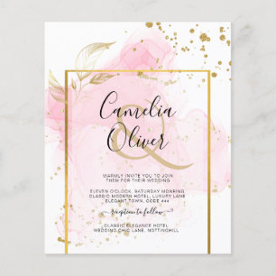 PINK GOLD WEDDING Alcohol Ink Abstract Flyer