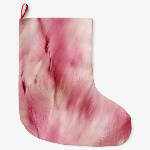 Pink Gold White Animal Large Christmas Stocking