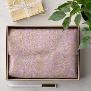 Pink Gold White Confetti Birthday Tissue Paper