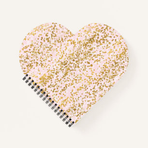 Pink Gold White Confetti Notebook