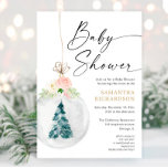 Pink gold winter Christmas tree baby shower Invitation<br><div class="desc">For more advanced customization of this design,  simply select the "Customize It" button above!</div>