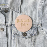 Pink Golden Bachelorette Party  3 Inch Round Button<br><div class="desc">Pink Golden Bachelorette Party button (Edit)</div>