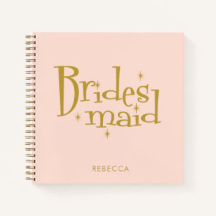 Pink Golden Bridesmaid Gifts Notebook