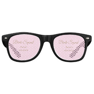 Pink golden bridesmaid squad add name girly retro sunglasses