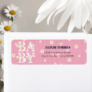 Pink Golden Daisy Glitter Glow Baby Shower