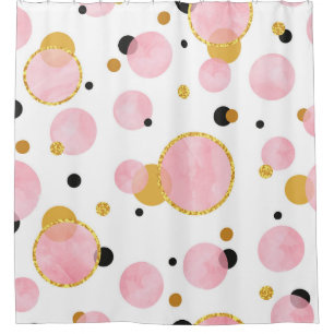 Pink Golden Dots, Geometric Vintage.