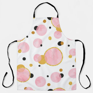 Pink Golden Dots, Geometric Vintage. Apron