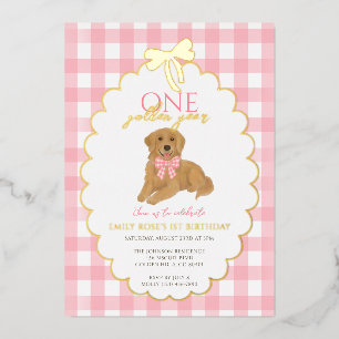 Pink Golden Retriever Puppy Pawty 1st Birthday