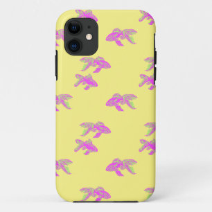 pink goldfish pattern iPhone 11 case