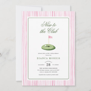 Pink Golf Baby Shower Invitation