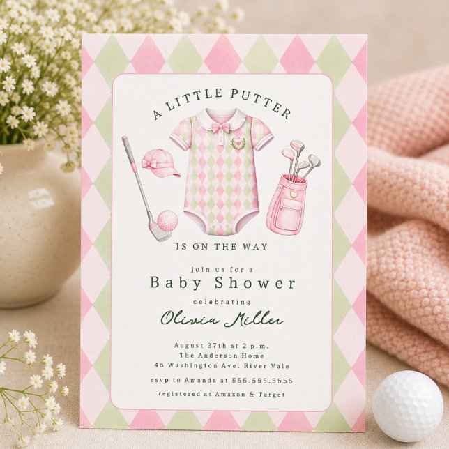 Pink Golf Baby Shower Invitation (Creator Uploaded)