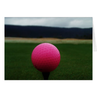 Pink Golf Ball on a mountain golf course
