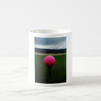 Pink Golf Ball on a mountain golf course Coffee Mug