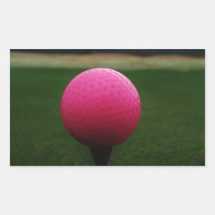Pink Golf Ball on a mountain golf course Sticker