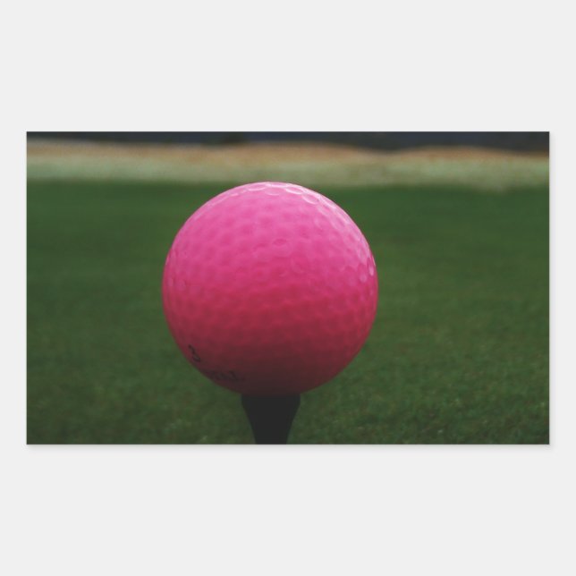Pink Golf Ball on a mountain golf course Sticker (Front)