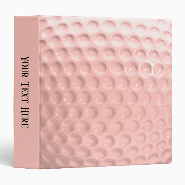 Pink Golf Ball Sport Personalized Spine Binder (Front/Spine)