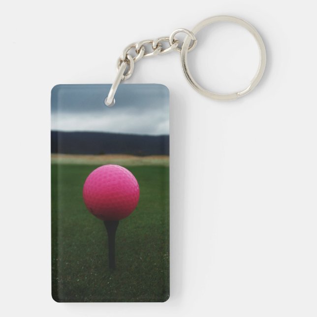 Pink Golf Ball sur un terrain de golf de montagne (Dos)