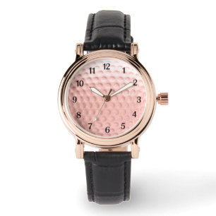 Pink Golf Ball with Black Numbers Sports Watch