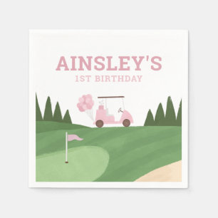 Pink Golf Birthday Party Napkin