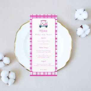 Pink Golf Cart Baby Supplies Baby Shower  Menu