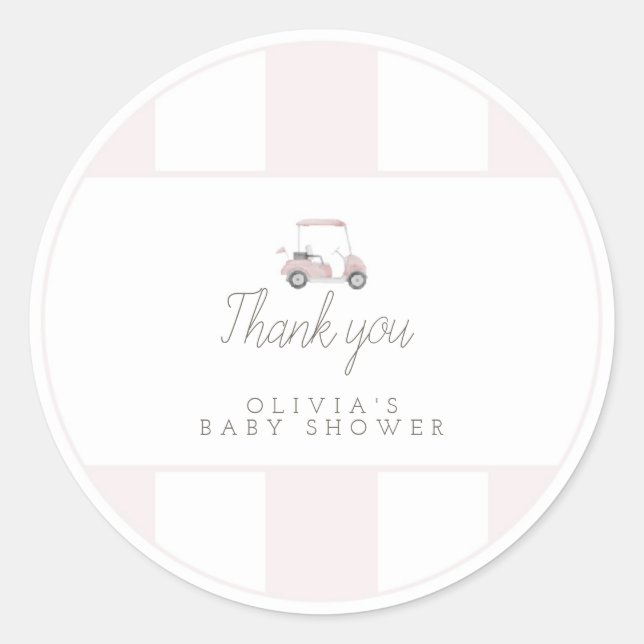 Pink golf cart gift sticker (Front)