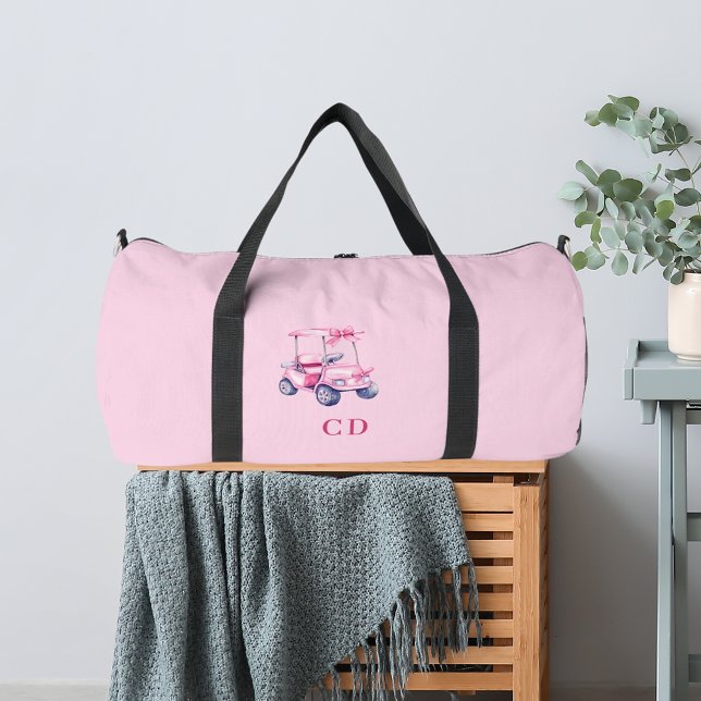 Pink golf cart monogram duffle bag (Creator Uploaded)