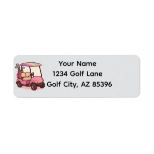 Pink Golf Cart Personalized