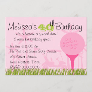 Pink Golf Date Invitation