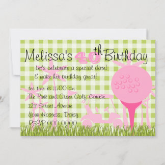 Pink Golf Date Invitation