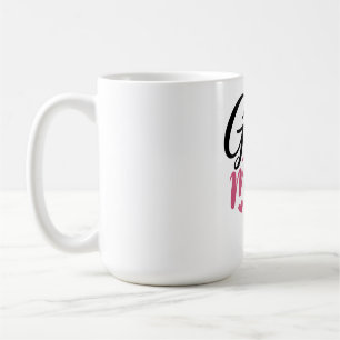 Pink Golf Mom Heart Ball Calligraphy Coffee Mug