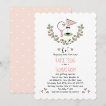 Pink Golf Themed Floral and Hearts Wedding