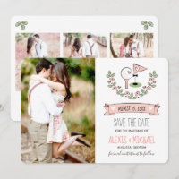 Pink Golf Themed Save the Date