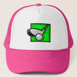 Pink Golf Trucker Hat