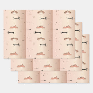 Pink Gondolas Venice Italie papier d'emballage