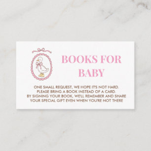 Pink Goose Baby Shower Books for Baby Card Insert